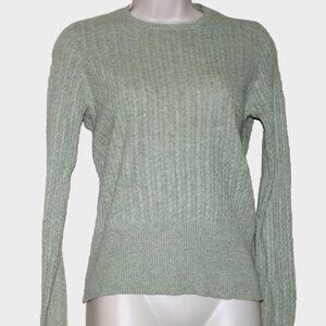 Mariele Waithe Cashmere Green Gray  Crewneck sweater Women's Pullover Size:M